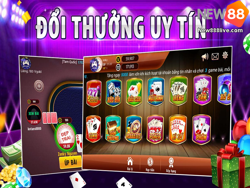 Khám Phá Các Game Bài Đổi Thưởng Tại NEW88 – Ăn Tiền Thật
